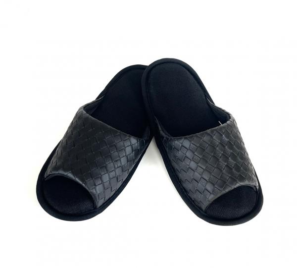 【Softwalk】皮革舒壓室內拖鞋/黑/SP-2201C-Lbk